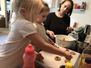 Baking cookies with children